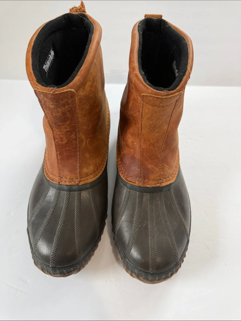 Sorel Men’s Brown Leather and Black Rubber Waterproof Boots